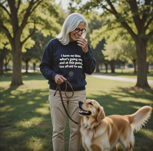 Comfortably Cluesless Sweatshirt - Funny Relatable Sweatshirt for Women - Soft Crewneck Pullover with Printed Quote