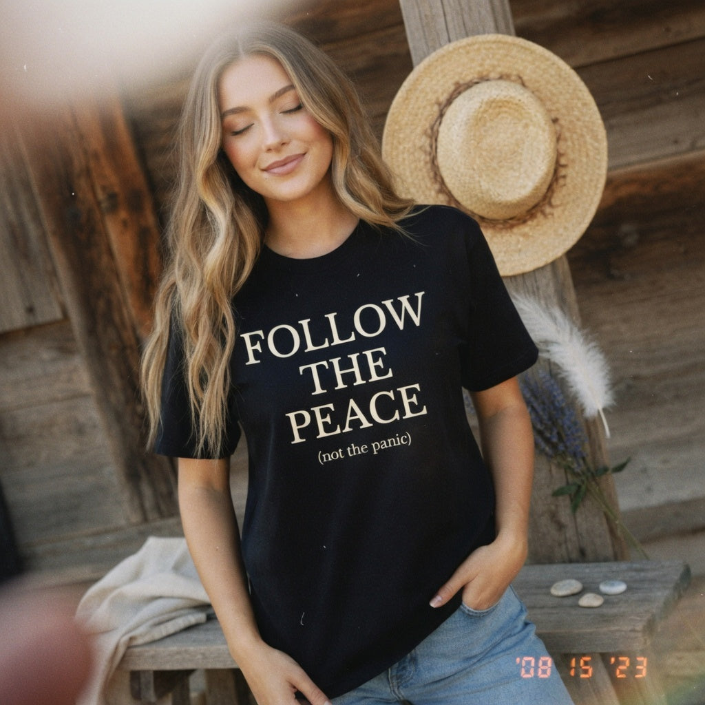 Follow The Peace Tee — Minimalist Inspirational Graphic T-Shirt